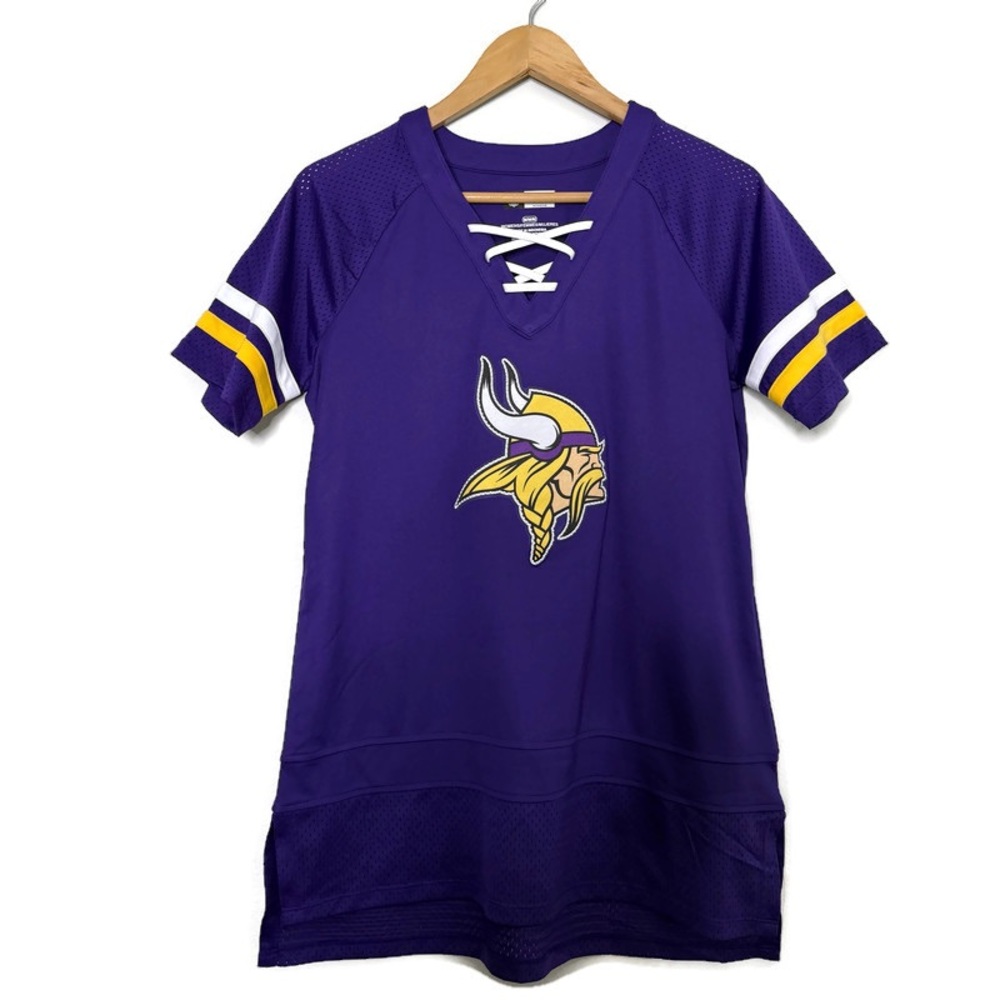 NFL Minnesota Vikings Criss Cross V Neck Purple Jersey Women’s Size Medium